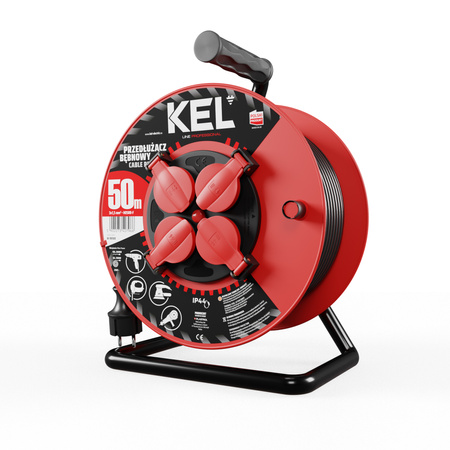 Kabeltrommel 50m 4× 230 V Schuko 3×1,5 H05RR-F Professional Line W-98500