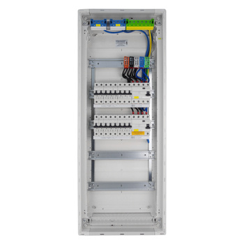Sicherungskasten Unterputz Verteilerkasten 5-reihig 60 Module 14xMCB 2xRCCB VDE Unterverteilung verdrahtet Verteilerschrank mit Sicherungen 880,50x348x94,5mm Hager Hohlwand Verteiler Abzweigklemmen Doktorvolt  DV-6272-PT