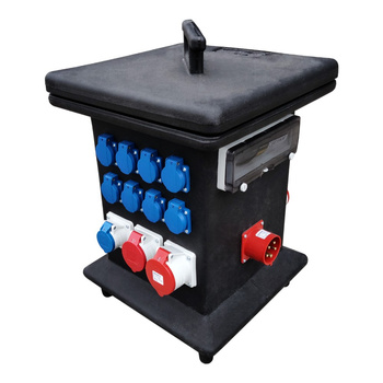 Stromverteiler KIB-S/FI 2x32A 2x16A 2xCamp 16x230V + Anbaustecker 32A DV-0885-D