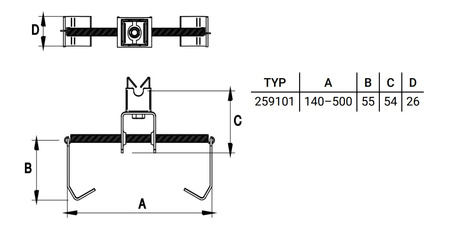 Universalfederhalterung niedrig Edelstahl Erdung Blitzschutz 25910105