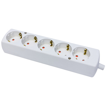 Tragbare Steckdosenleiste 5x 250V Uni-Schuko weiß T-97599