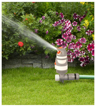 2-Funktionen Kreisregner 320m² Rasensprenger mit Erdspieß Impulsregner WHITE LINE Bradas WL-Z02