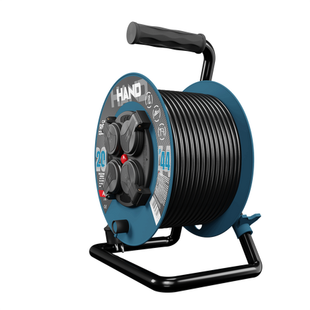 Kabeltrommel HAND PRO 20m 4x Steckdosen 230V IP44 H05RN-F 3x2,5 mm² W-96316