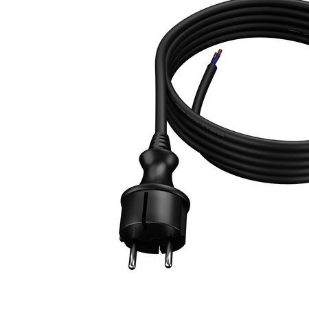 Anschlusskabel 4m IP44 mit geradem Stecker 250V 16A 2x1,5 mm² H07RN-F PP-40H Schwarz W-97199