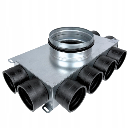 Lüftungsverteiler Verteilerkasten 8x75 Ø160 Wohnraumlüftung Luftverteiler E-KRR-8x75/160-OC