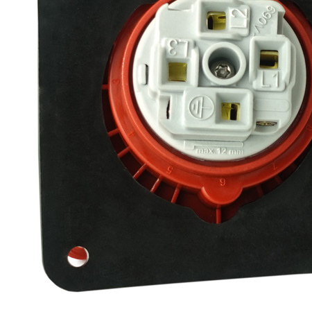 CEE Einbausteckdose schräg 400V 32A 4P 83x90 mm 3126-309-1600