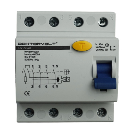 Fehlerstromschutzschalter 4P 40A 30mA Typ A FI-Schalter Doktorvolt 5040