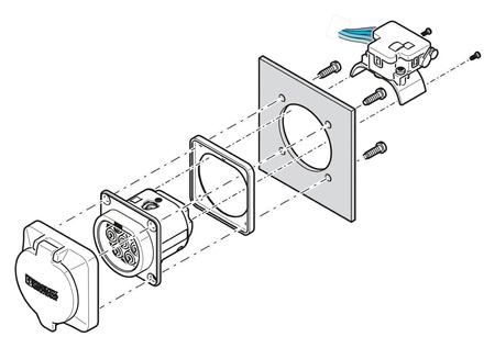 Schutzdeckel mit Klappe Typ 2 charx IP54 IK08 Phoenix Contact EV-T2SOC-B