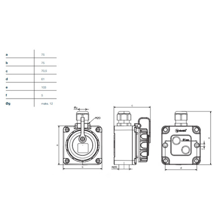 Steckdose 16A 230V hermetische Industriesteckdose wasserdicht IP68 Aufputz 3101-382-0900