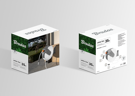 Automatischer Schlauchaufroller 35m 1/2" Schlauchbox Schlauchtrommel schwenkbar Wasserschlauchtrommel für Gartenschlauch mit Zubehör WHITE LINE BRADAS WL-W6B35