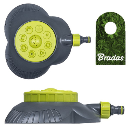 8-Funktionen Kreisregner 45m² Regner Rasensprenger Sprinkler LIME LINE BRADAS LE-6202