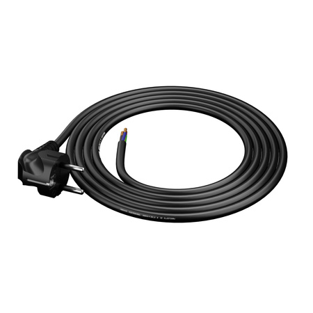 Anschlusskabel 1,5m mit Winkelstecker Uni-Schuko 250V 16A 3x1,5 mm² OMY PP-50 Schwarz W-97178