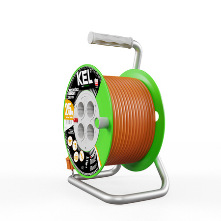 Kabeltrommel 25m 4 Steckdosen 230V 16A Schuko 3680 W W-97540