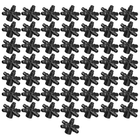 50x 4-Wege Emitter Adapter 4mm für 3x5mm Microschlauch Bradas DSK-5135L4-50