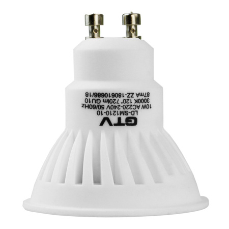 LED Leuchtmittel GU10 10W 3000K warm weiss 720lm GTV LD-SM1210-10