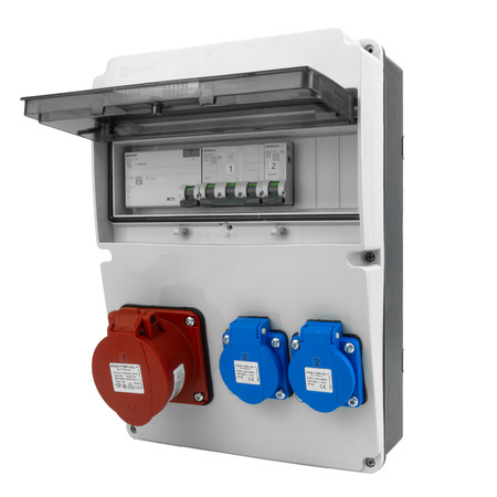 Baustromverteiler Stromverteiler Wandverteiler 1x16A 2x230V Siemens Schutz Komplett DV-5534-D