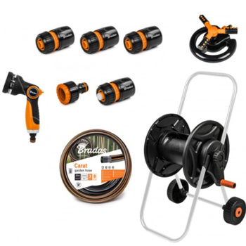 BLACK LINE Schlauchwagen 1/2" 20m mit Sprühset & Sprinkler BRADAS ECO-AG26020SET2
