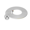 Anschlusskabel 1,5m IP44 mit geradem Stecker 250V 16A 3x2,5 mm² H05VV-F PP-40H Weiß W-98389