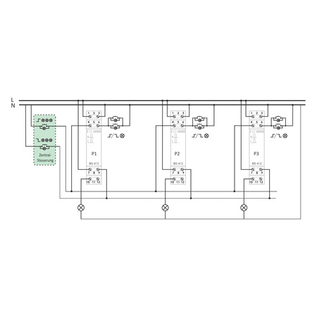 Bistabiles Relais Gruppenrelais Lichsteurung Stromstoßrelais Sequenzrelais F&F BIS-412 230V