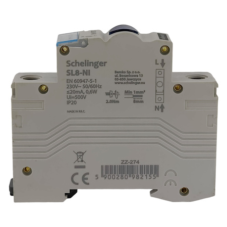 Signalleuchte LED SL8 DIN Schienenmontage Blau Schelinger A15-SL8-NI