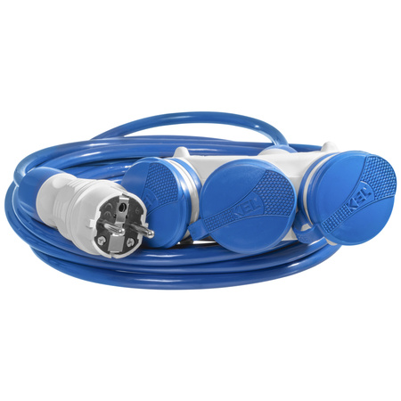 Dreifach-Verlängerungskabel 10m 250V 16A Schuko 3×2P+Z H07BQ-F 3×2,5 mm² IP44 W-01200