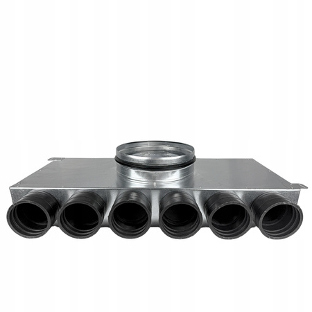 Lüftungsverteiler Verteilerkasten 6x75 Ø160 Wohnraumlüftung Luftverteiler E-KRR-6X75/160-OC (0+6+0)