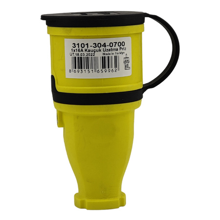 Gummikupplung 16A 230V 2P+E Steckdose Kupplung gelb 3101-304-0700