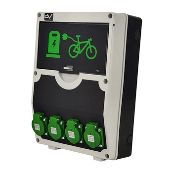 Fahrradladestation für E-bikes 12 Module 4x230V 4xRCBO Stromverteiler Doktorvolt DV-2137
