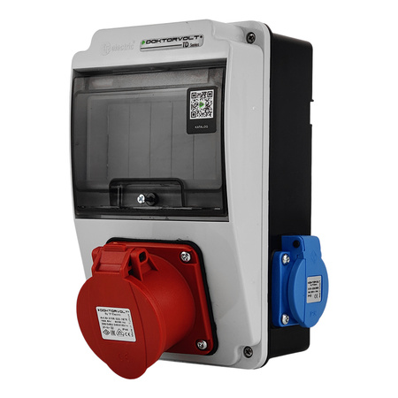 Wandverteiler XS 16A 2x230V IP44 Stromverteiler Komplett Verdrahtet Doktorvolt DV-5121-F