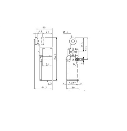 Positionsschalter mit Rollenhebel 1NC/1NO Rolle Endschalter Grenztaster Tor Antrieb XBS MVGK-118