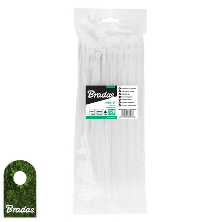 100Stk. Kabelbinder 2,2x100mm Neutral weiß Bradas TS1022100N