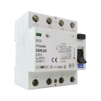 SEZ Fi-Schalter 25A 30mA 4P 10kA TYP B RCD FI-Schutzschalter PFI4BK25-030