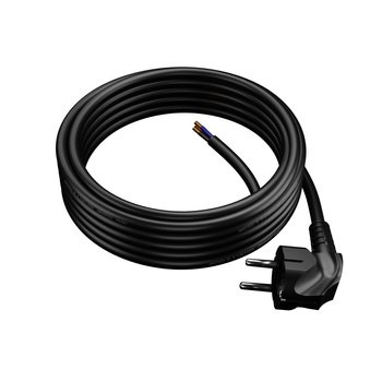Anschlusskabel 10m mit Winkelstecker Uni-Schuko 250V 16A 3x1,5 mm² OMY PP-50 Schwarz W-98437