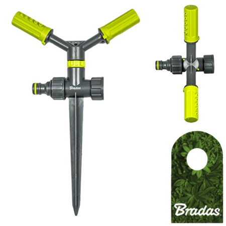 2-Arm Kreisregner mit Erdspieß Sprinkler bis 153m² Bewässerung Rasensprenger LIME LINE BRADAS LE-6106