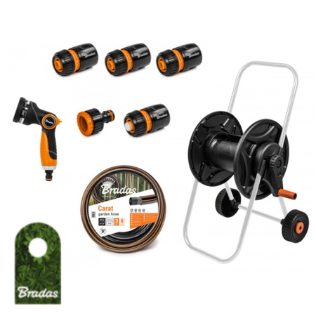 BLACK LINE Schlauchwagen 1/2" 20m + Sprühset BRADAS ECO-AG26020SET1