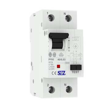 SEZ Fi-Schalter 40A 30mA 2p 10kA FI-Schutzschalter 0090664