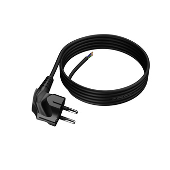 Anschlusskabel 4m mit Winkelstecker Uni-Schuko 250V 16A 3x1 mm² OMY PP-50 Schwarz W-97172