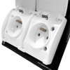 2-fach Steckdose französisch System Doppelsteckdose Klappdeckel IP44 weiß 162-01-DRV