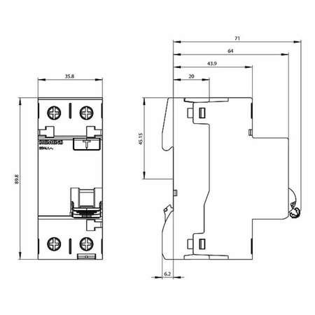 SIEMENS Fehlerstromschutzschalter 25A 2P 300mA Typ AC VDE Fi-Schalter RCD 5749