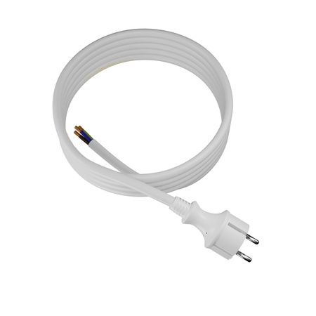 Anschlusskabel 3m IP44 mit geradem Stecker 250V 16A 3x2,5 mm² H05VV-F PP-40H Weiß W-98616