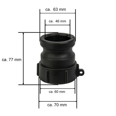 IBC Adapter S60x6 Grobgewinde auf Camlock 2" Stecker Bradas 6034