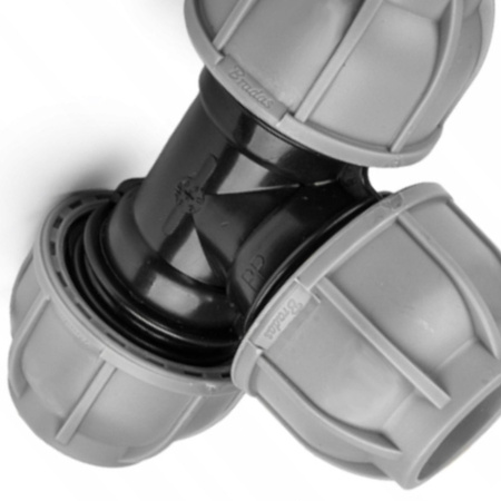 T-Stück für PE Rohr 32 / 25 / 32 mm Verbinder PN10 BRADAS DSRA10T3225