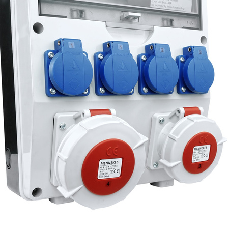 Stromverteiler TD-S/FI 32A 16A 4x230 IP54 Baustromverteiler Mennekes Doktorvolt DV-6626-D