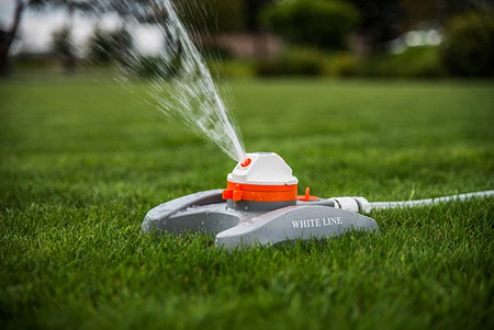 2-Funktionen Kreisregner 450m² Sprinkler Bewässerung Rasensprenger WHITE LINE BRADAS WL-Z14