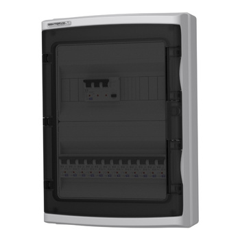 Feuchtraumverteiler bestückt HI-S/FI IP65 Aufputz Sicherungskasten DV-9122-HI