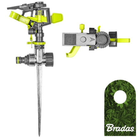 Kreisregner mit Metallerdspieß 30 - 360° Gartenregner bis 244m² Impulsregner LIME LINE Bradas LE-6104