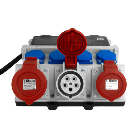 Baustromverteiler 2x16A 32A CEE 4x230V Mobilverteiler mit Griff und Kabel mit 32A CEE-Stecker Stromverteiler Doktorvolt DV-1420-F