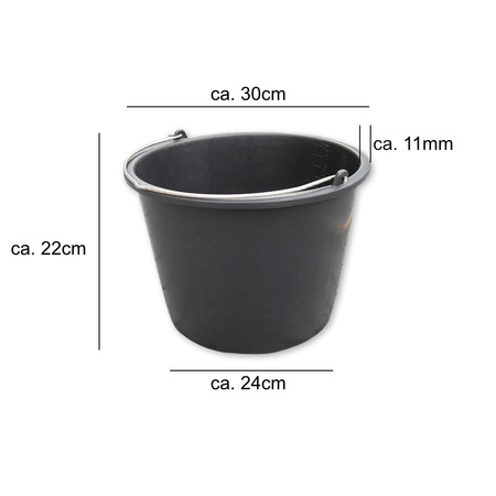 Baueimer PVC 12L Garteneimer Wassereimer Mörteleimer Eimer Kübel Putzeimer Maurereimer BRADAS KTW12