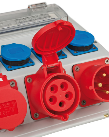 Baustromverteiler mobil 1x16A 1x32A 4xSchuko FI-Schalter Brennenstuhl 1154890020