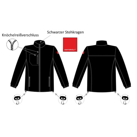 Microfleece Jacke Größe M für Elektriker Doktorvolt DV-2223-KP-028A-M